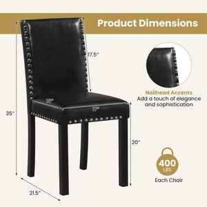 Set of 2 Dining Chairs with Solid Rubber and Wood Legs view 4