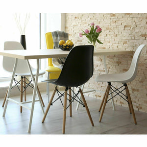 Set of 2 Mid-Century Modern DSW Dining Side Chair-Beige view 3