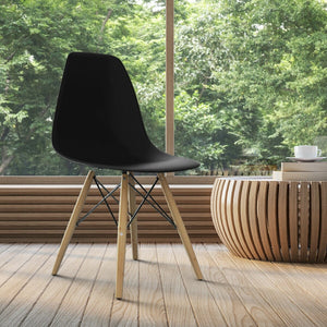 Set of 2 Mid-Century Modern DSW Dining Side Chair-Dark Black view 7