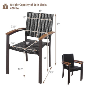 Set of 2 Outdoor Patio Wicker Dining Chairs view 4