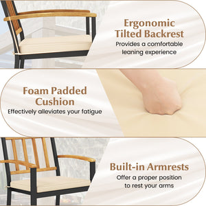 Set of 2 Patio Dining Chairs with Removable Padded Cushions-17 Inches view 8