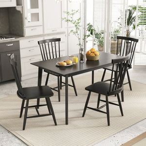 Set of 2 Windsor Dining Chairs with High Spindle Back-Black view 5