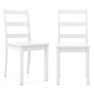 Set of 2 Wood Dining Chairs with Solid Rubber Wood Legs-White view 4