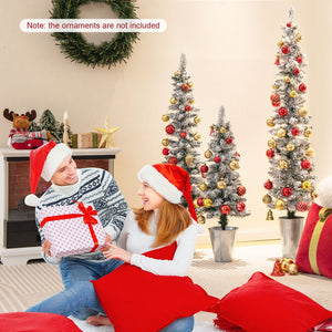 Set of 3 Potted Artificial Christmas Tree Snow-Flocked view 3