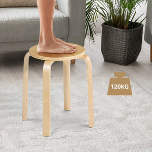 Set of 4 18 Inch Wood Home Backless Dining Chairs view 7