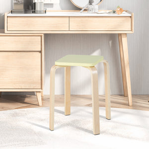 Set of 4 Colorful Square Stools with Anti-slip Felt Mats-Multicolor view 6