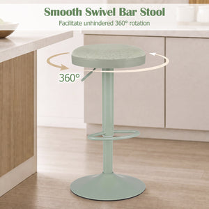 Set of 4 Kitchen Bar Stools with Height Adjustment Padded Seat and D-Shaped Footrest-Green view 5