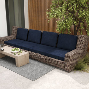 Set of 4 Outdoor Patio Cushion Set with Removable Covers-Navy view 3