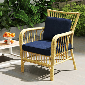 Set of 4 Outdoor Patio Cushion Set with Removable Covers-Navy view 6