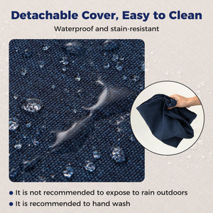 Set of 4 Outdoor Patio Cushion Set with Removable Covers-Navy view 8