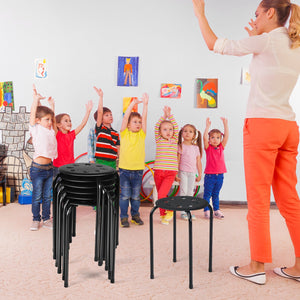 Set of 6 Portable Plastic Stack Stools -Black view 3