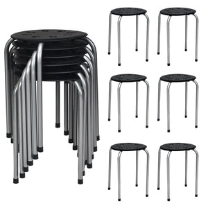 Set of 6 Portable Plastic Stack Stools -Gray view 4