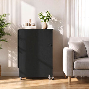 Sewing Machine Table with Charging Station and Lockable Casters-Black view 3