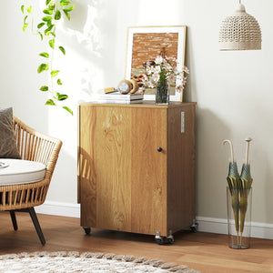 Sewing Machine Table with Charging Station and Lockable Casters-Natural view 6