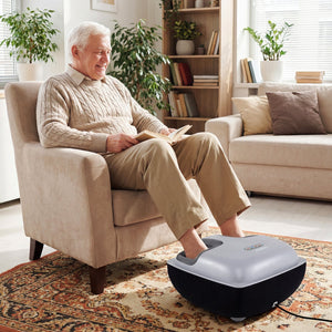 Shiatsu Foot Massager with 3-Level Deep Kneading and Air Compression-Black view 2
