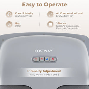 Shiatsu Foot Massager with 3-Level Deep Kneading and Air Compression-Gray view 7