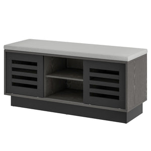 Shoe Bench with 6 Storage Compartments and 3 Adjustable Shelves-Gray view 4
