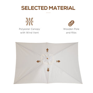 Patio Umbrella Market Patio Sun Umbrella Rectangle Cream White
