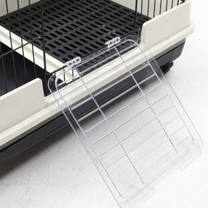 45"H Guinea Pig Cage, 4-Level Rabbit Cage for Ferret, Chinchilla, Hedghog, Bunny, Small Animal Habitat with Wheels, Slide-out Tray, Ramp, Black