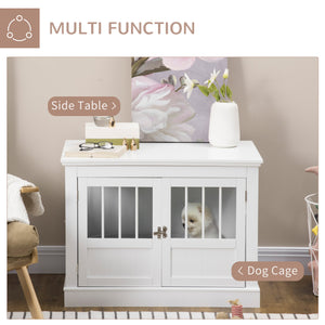 31" Dog Crate Furniture End Table with Three Doors for Small Dogs, Coffee – view 10