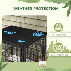 Cat Cage Multi-Level Catio Steel Outdoor Cat Enclosure w/ UV-and Water Resistant Cover, 5 Platforms, Soft Pads, Black