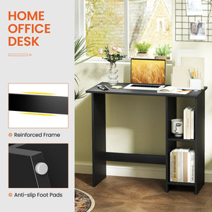 Small Computer Desk with Storage and Adjustable Shelf-Black view 6