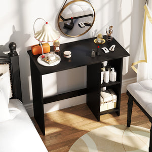 Small Computer Desk with Storage and Adjustable Shelf-Black view 8