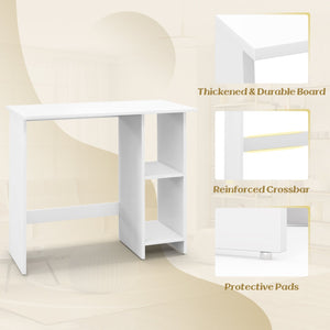 Small Computer Desk with Storage and Adjustable Shelf-White view 7