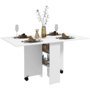 Folding Dining Table, 55" Drop Leaf Table for Small Spaces