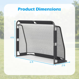 Soccer Goal Set for Backyard 6 ft x 4 ft Metal Frame Goal Post with Net and Anchoring System view 5