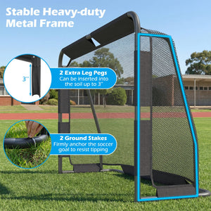 Soccer Goal Set for Backyard 6 ft x 4 ft Metal Frame Goal Post with Net and Anchoring System view 8