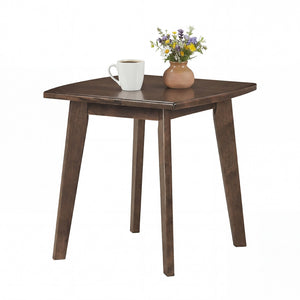Solid Wood Side Table Square End Table with Thickened Top and Curved Edge-Walnut view 4