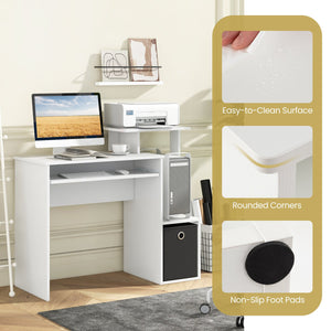Space-saving Computer Desk with Pull-out Keyboard Tray-White view 7