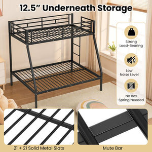 Space-saving Metal Slatted Bed Frame for Teens and Adults Noise-free No Box Spring Needed-Black view 9