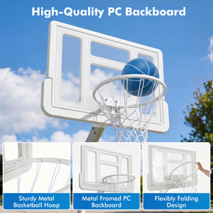 Splash & Shoot Pool Basketball Hoop with Adjustable Height & 2 Balls and Pump-White view 7