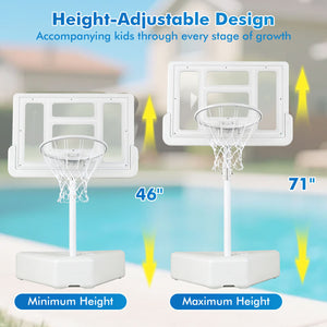 Splash & Shoot Pool Basketball Hoop with Adjustable Height & 2 Balls and Pump-White view 9