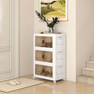 Stackable Storage Bins with Lockable Wheels-3 Pack view 2