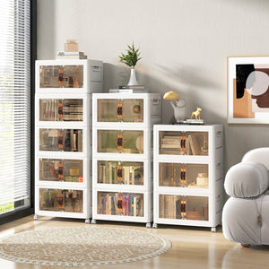 Stackable Storage Bins with Lockable Wheels-3 Pack view 3