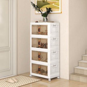 Stackable Storage Bins with Lockable Wheels-4 Pack view 2