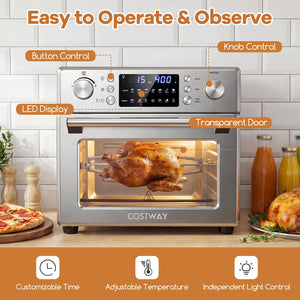 Stainless Steel Countertop Convection Oven with Bake-Silver view 8