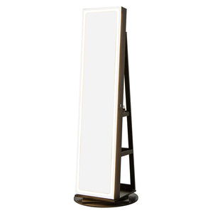 Standing Jewelry Cabinet with Adjustable LED Lights-Black view 4