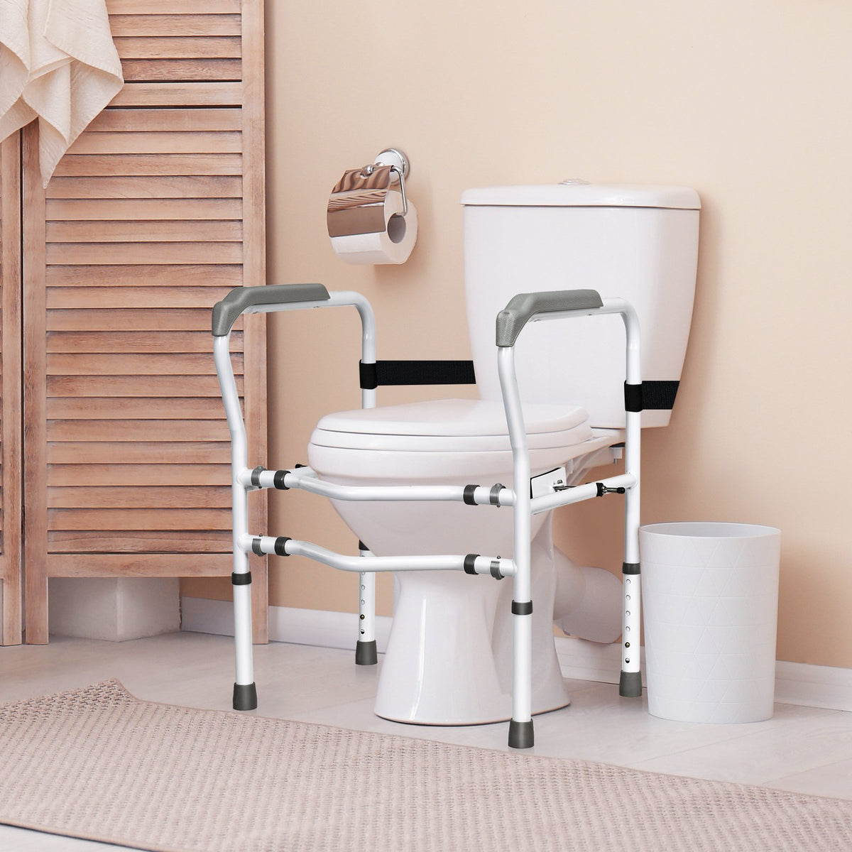 Steel Safety Toilet Rail with Created Fixable Clamp view 2