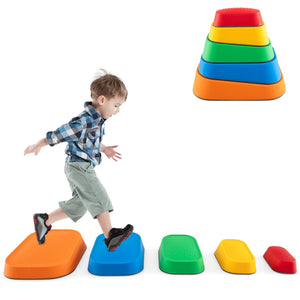 Stepping Stone for Kids 5Pcs Non-Slip Toddler River Stone Set-Multicolor view 3