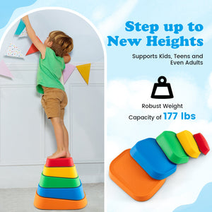 Stepping Stone for Kids 5Pcs Non-Slip Toddler River Stone Set-Multicolor view 6