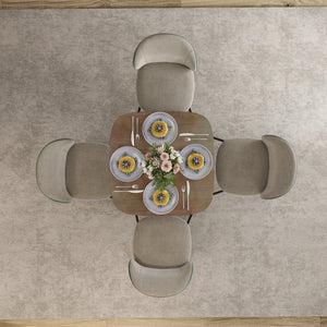 Dining Table for 4 People - Modern Kitchen Table with Wood-Effect Top, 27.6" x 27.6", Dark Brown