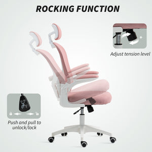 Office Chair, Mesh Computer Desk Chair with Adjustable Headrest, 4D Lumbar Support, Flip-up Arm, Grey – view 11