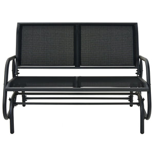 Swing Glider Chair 48 Inch Loveseat Rocker Lounge Backyard-Black view 7
