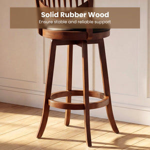 Swivel Bar Stools Set of 2 with Backrest and Wood Frame-30 Inches view 8