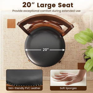 Swivel Bar Stools Set of 2 with High Backrest and Wood Frame-24 Inches view 6