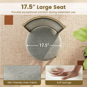 Swivel Bar Stools Set of 2 with Soft-padded Back and Seat-L view 6